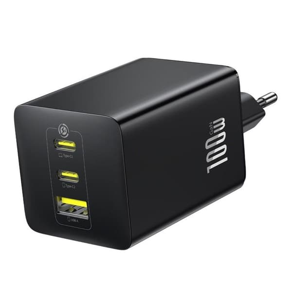 Baseus EnerFill FE11 100W 2xUSB-C + USB-A Svart