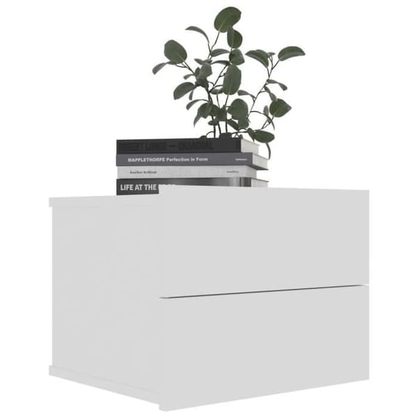 vidaXL Sängbord Vit 40x30x30 cm Spånskiva