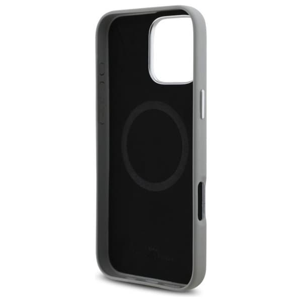 Telefonfodral - BMW - iPhone 16 Pro Max - Läder och metall - Grå - MagSafe