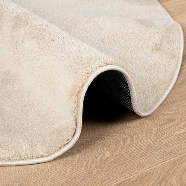 Oval matta beige 160 x 230 cm - polyester, matt finish, modern stil