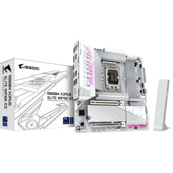 Moderkort - GIGABYTE - B860M AORUS ELITE WF6E ICE