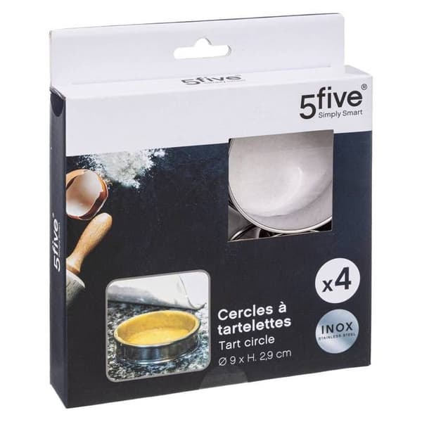 4 tårtfomer i rostfritt stål 9cm - 5 five simply smart
