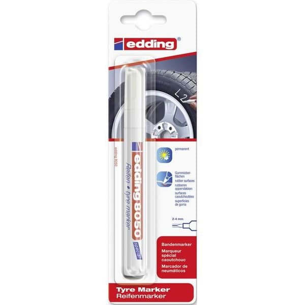 Edding 8050 4-8050049 Vit tygpenn 2 mm, 4 mm