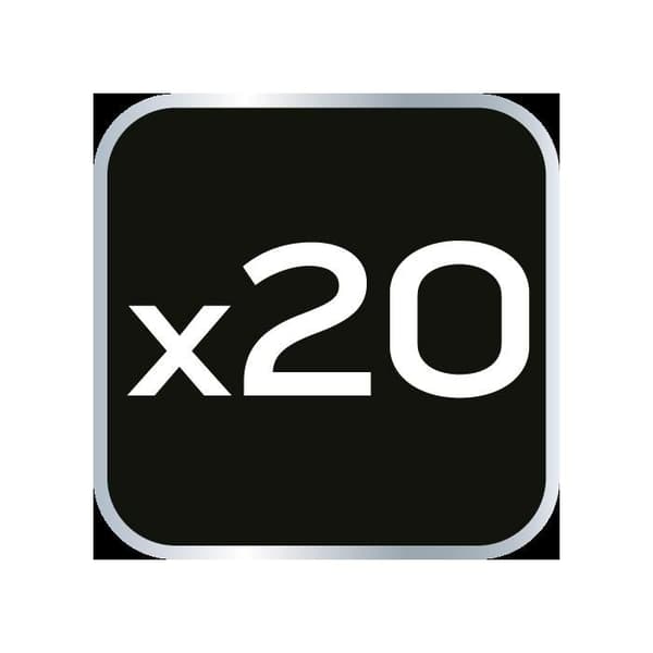 PH2 skruvmejselspetsar x 25 mm, 20 stycken.
