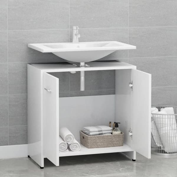 vidaXL Badrumsskåp Vit 60x33x61 cm Spånskiva