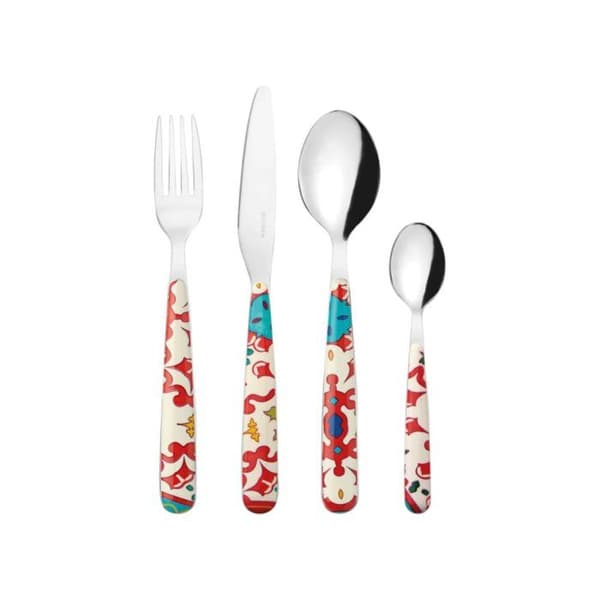 GUZZINI Flower&Citron Bestickset 24 delar Transparent röd