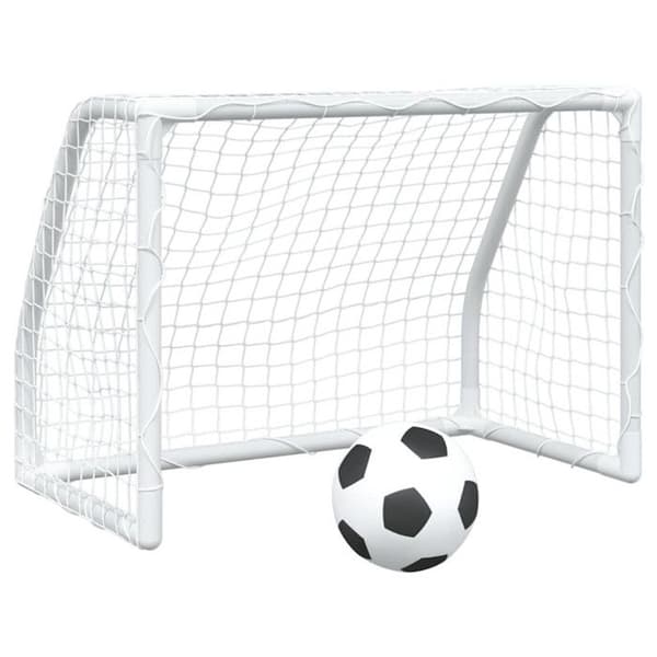 Fotbollsmål för barn 2 st med vit metallboll