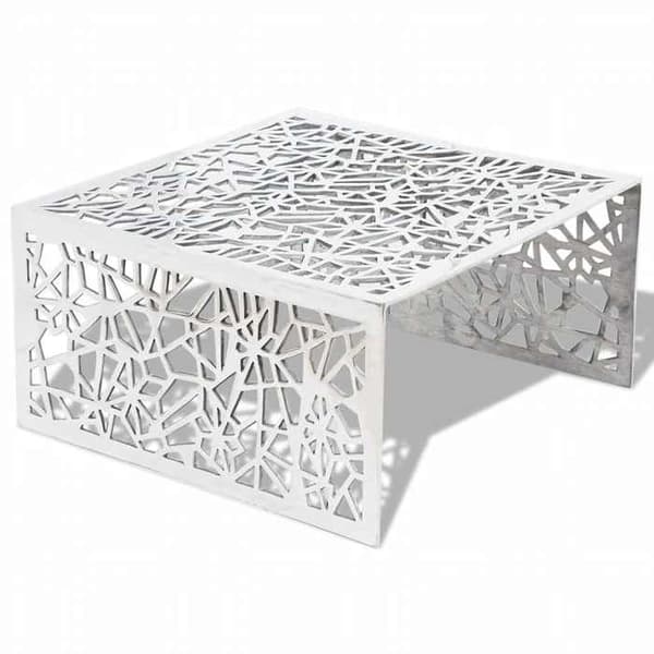 vidaXL Silverfärgad soffbord Geometrisk design Aluminium 242328