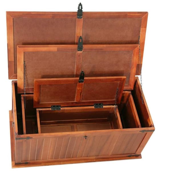 vidaXL Förvaringskistor 3 st Solid Acacia Wood 247243