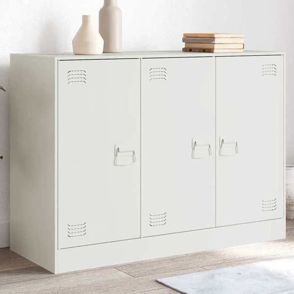 vidaXL Buffé vit 99x39x73 cm stål 841726