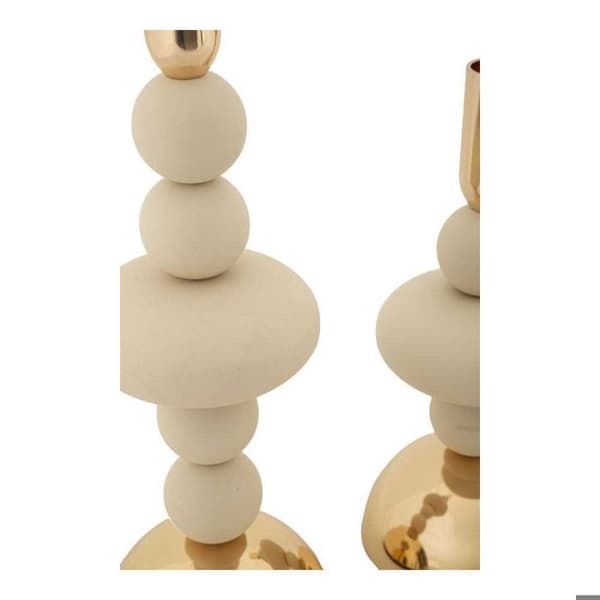 Metallljusstake Galaxy (2-pack) krämfärgad och guld