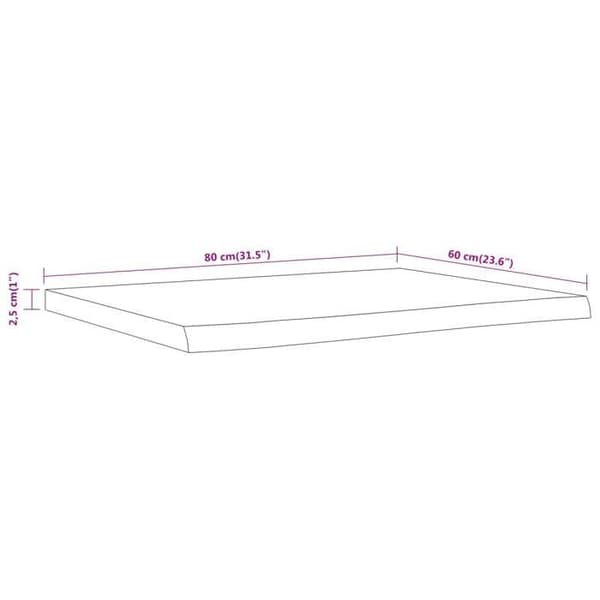 vidaXL Badrumsbänk 80x60x2,5 cm rektangulär akacia 370260