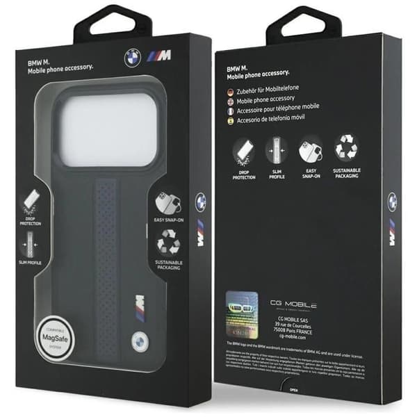 BMW M Perforerad Rand Logofodral med MagSafe för iPhone 17 Pro 6.3" Blå