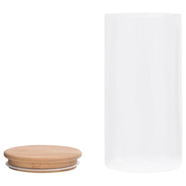 vidaXL Glas Förvaringsburkar Bambu Lock 4 st 1200 ml