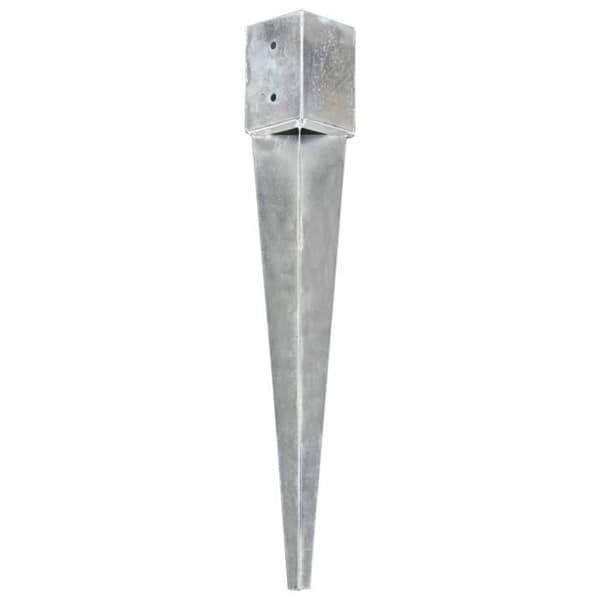 vidaXL Ground Stakes 2 st Silver 10x10x76 cm Galvaniserat stål