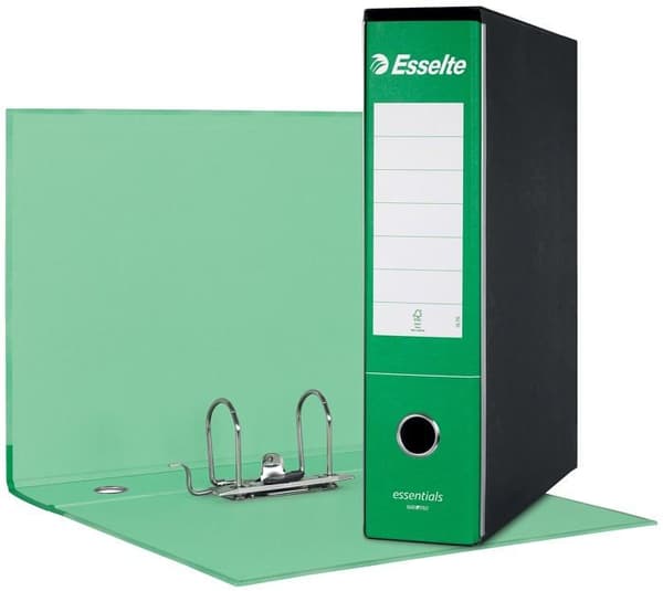 Ringbindare - ESSELTE GROUP - Esselte Essentials - Grön - 4 ringar - PP genomskinlig 0,5 mm