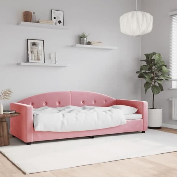 vidaXL Soffa rosa 80x200 cm sammet 354132