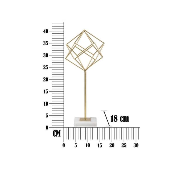 Dekorationsobjekt i Metall "Kub" 41cm Guld