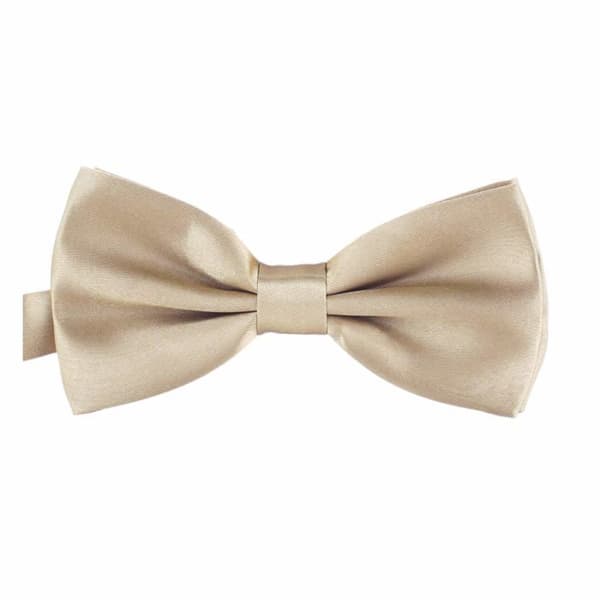 Förknutna fluga DonDon Champagne justerbar polyester 12 x 6 cm