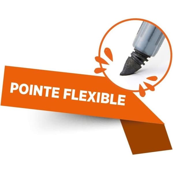 Pentel Maxiflo Flex-Feel – Set med 4 whiteboard-markörer + magnetisk sudd