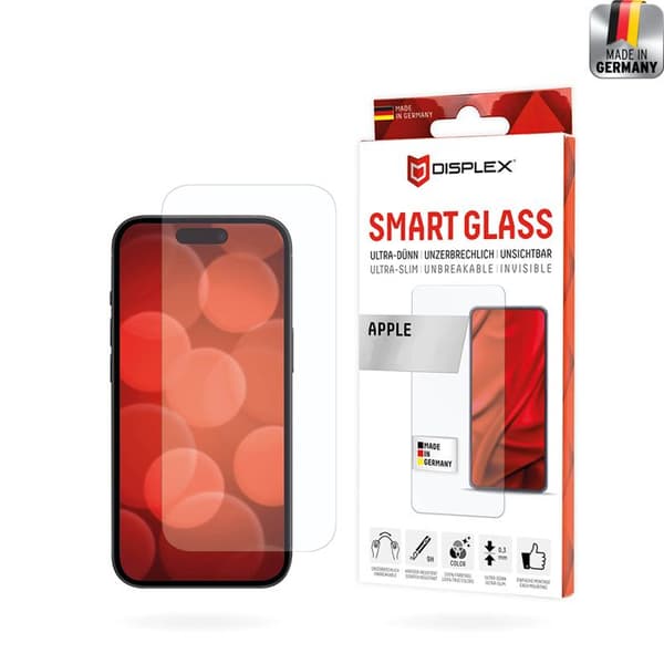 Skärmskydd - DISPLEX - Smart FlexiGlass - iPhone 16 / iPhone 15 Pro / iPhone 15 - Transparent - Premium