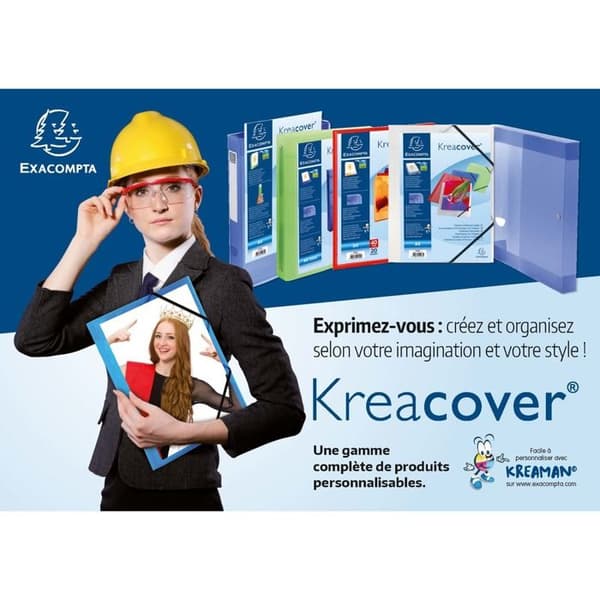 Exacompta 30x Presentationsfickor PP mjuk Krea Cover A4 Vit 43008E