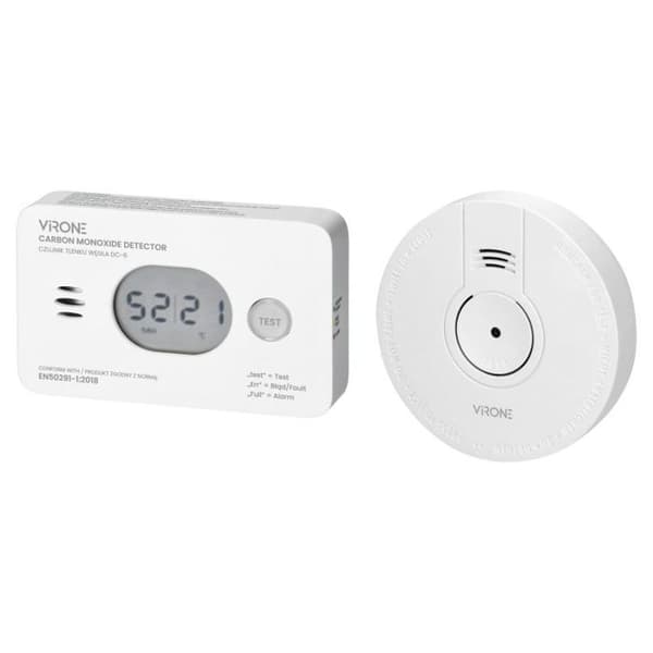 Sensor kit - VIRONE - DC-7 - Röksökning och kolmonoxid - Larm 85 dB - Enkel installation