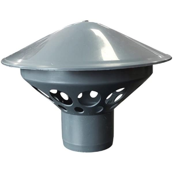 Ventilation av PVC-rör - EN - Diameter 50 mm - Grå - Polypropen - Med hatt - Utsläpp av föroreningar