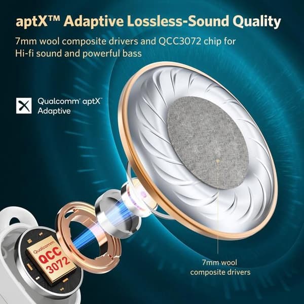 Trådlösa hörlurar - EARFUN - Free Pro 3 - ANC - Bluetooth 5.3 - IPX5 - 33h batteritid