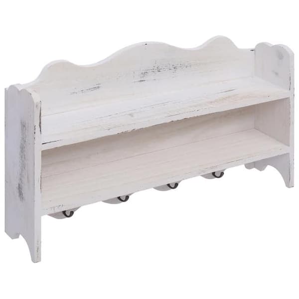 vidaXL Väggmonterad klädhängare Vit 50x10x30 cm Trä