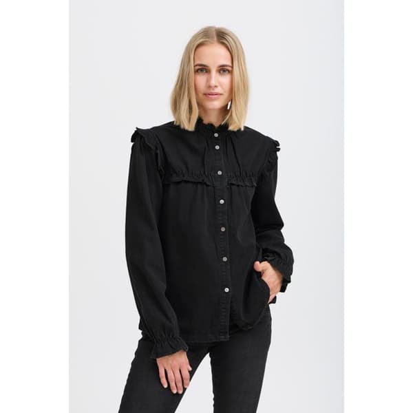 Blus med volanger dam Pulz Jeans Malia