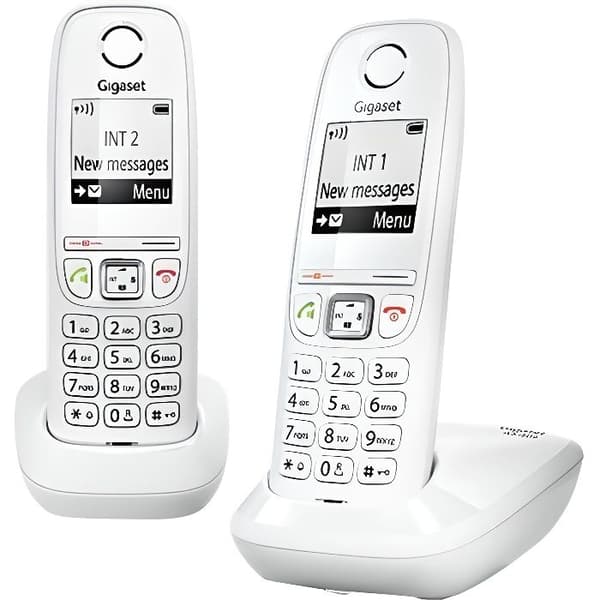 Gigaset AS405 Duo – Trådlös DECT/GAP-telefon vit | 2 handsets, visning av nummerpresentation