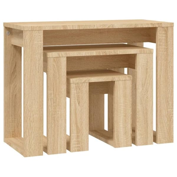 vidaXL häckningsbord 3 st Sonoma Oak Engineered Wood 808606