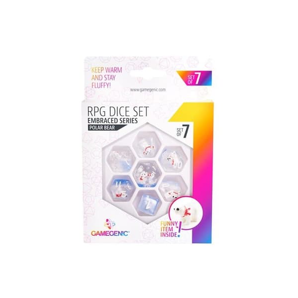 Gamegenic Omfamnad Isbjörn - Set med 7 RPG-tärningar (D4,D6,D8,D10,D00,D12,D20) GGS50003ML