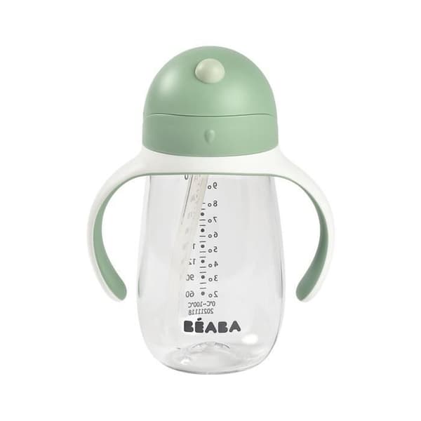 BEABA, Nappflaska/Träningskopp/Halmkopp 300 ml, Salviagrön