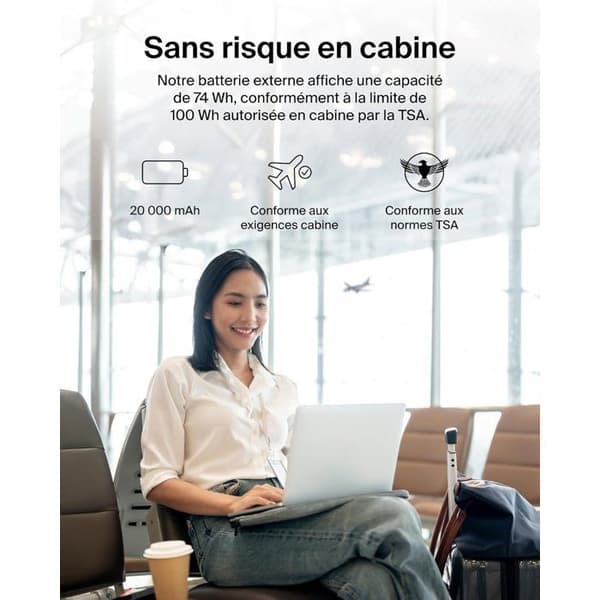 Extern batteri - BELKIN - 20 000 mAh - USB-A & USB-C - 15 W - Rosa