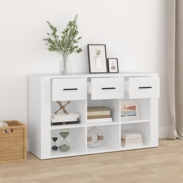 821004 vidaXL Buffé Vit 100x30x59,5 cm Ingenjörsträ