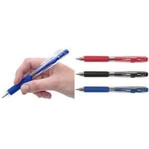 Retraktabel kulpen - PENTEL - BK437 - Blå - Fin spets - Triangulärt grepp