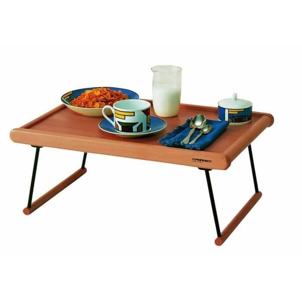 Sängbricka - Foppapedretti - Morfeo - Rektangulär - Bok, metall, MDF - Svart, valnöt
