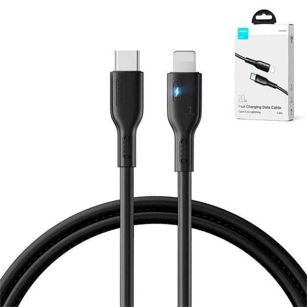 iPhone-kabel med LED-indikator USB-C - Lightning 20 W 2 m Svart