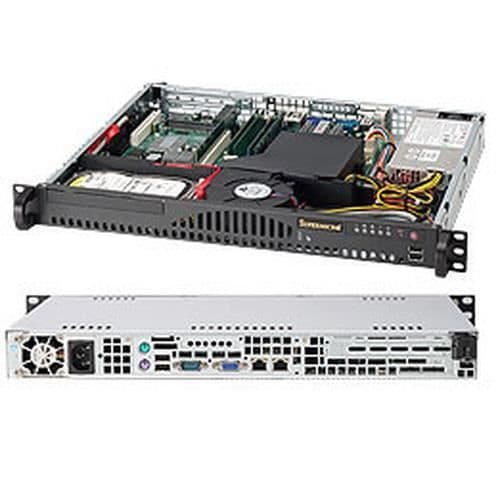 Support Server - SUPERMICRO - SC512-203B - ATX - 1U - 200 W - Svart
