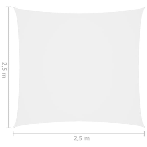 vidaXL Parasol Sail Oxford Tyg Square 2,5x2,5 m Vit