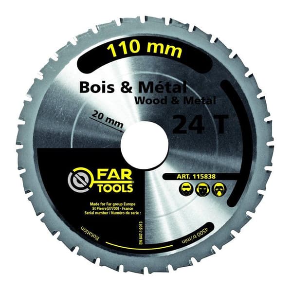 Sågblad - FARTOOLS - 110 mm - Hål 20 mm - 24 tänder