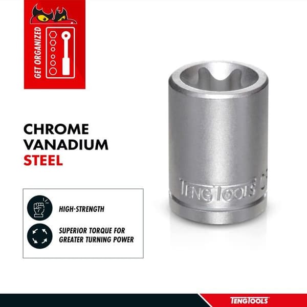 Dynamometernyckel - Teng Tools - 101690303 - Torx E14 - 3/8 - Krom-vanadium
