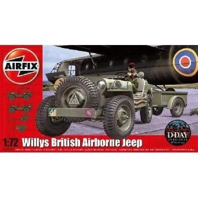 Modellsats - AIRFIX - Willys British Airborne Jeep - Plast - 1/72