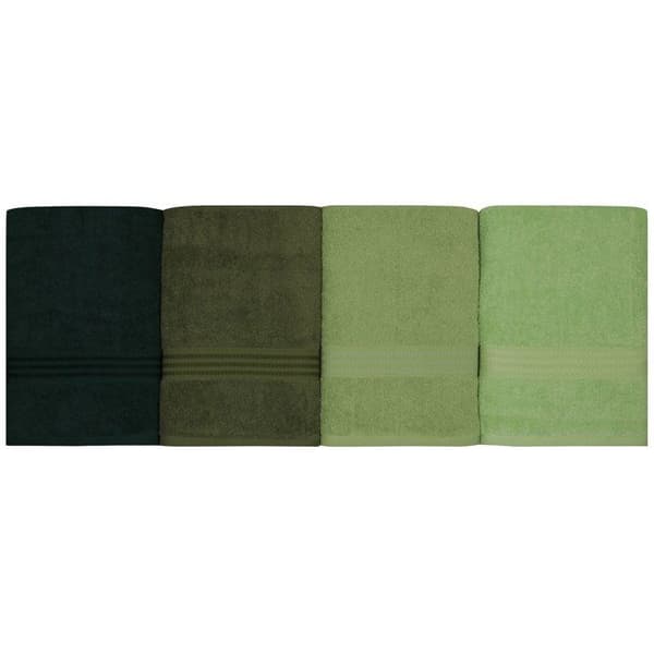 Set om 4 badhanddukar - 70 x 140 cm - Grön