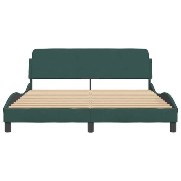 vidaXL Dover sängram mörkgrön 160x200 cm sammet 373215