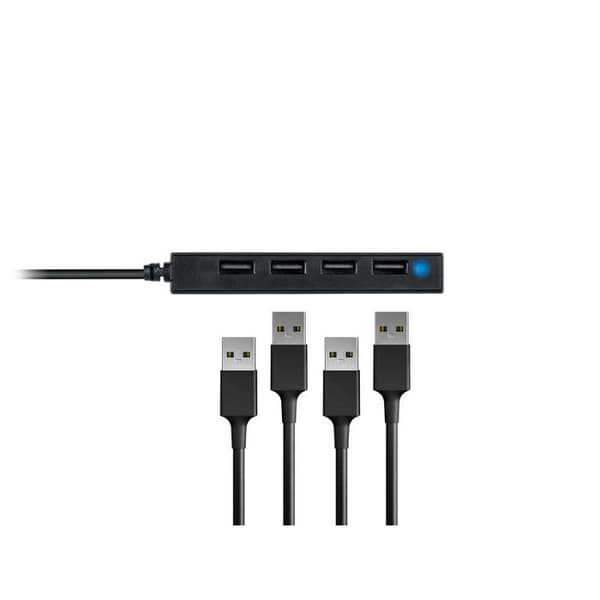 USB-hub - Conceptronic - HUBBIES05B - 4 portar - USB 2.0 - Integrerad kabel