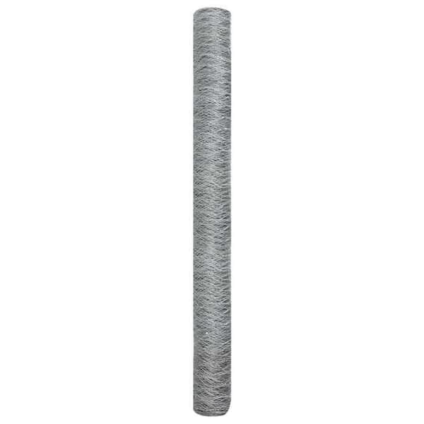 vidaXL Hexagonal stängsel Silver 1,6 x 50 m Galvaniserat stål 42005735