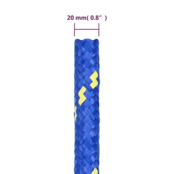 152475 vidaXL Båtrep Blå 20 mm 100 m Polypropen